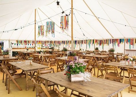 Pole Tent Marquee Decor Ribbons Festoon Lights Nortonbury Farm Wedding AD Photography #wedding #marquee Frame Tent Wedding Decor, Marquee Wedding Decor, Marquee Wedding Decoration, Marquee Decor, Marquee Decoration, Diy Wedding Decor, Festoon Lights, Wedding Marquee, Ad Photography