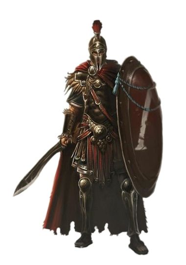 Male Human Falcata Shield Roman Fighter - Pathfinder PFRPG DND D&D 3.5 5th ed d20 fantasy Fantasy Armour, Character Design Concept Art, Roman Armor, Roman Warriors, Greek Warrior, Fantasy Stuff, Spartan Warrior, Roman Soldiers, Dungeons And Dragons Characters