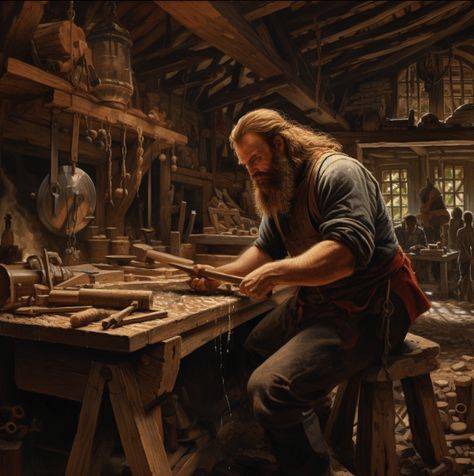 Carpentry Projects, Fantasy Warrior, Woodworking Shop, Carpentry, Character Ideas, Fantasy Art, Woodworking, Wood, Art