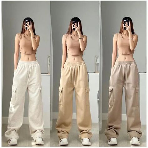 fashion Jogging Pants Women, Outfit Celana, Long Cargo Pants, Sweet Pants, Celana Jogger, Celana Kargo, Women Jogger Pants, Sports Pants Women, Material Selection