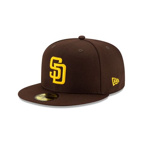 The San Diego Padres Player's Weekend Machado 59FIFTY Fitted Cap features an embroidered Padres logo at the front panels with a matching MLB Batterman logo at the rear and the player's number at the right-wear side. Padres Hat, San Diego Padres Hat, Padres Logo, Jackie Robinson Day, Dope Hats, Nationals Baseball, New Era Logo, 59fifty Hats, Jackie Robinson