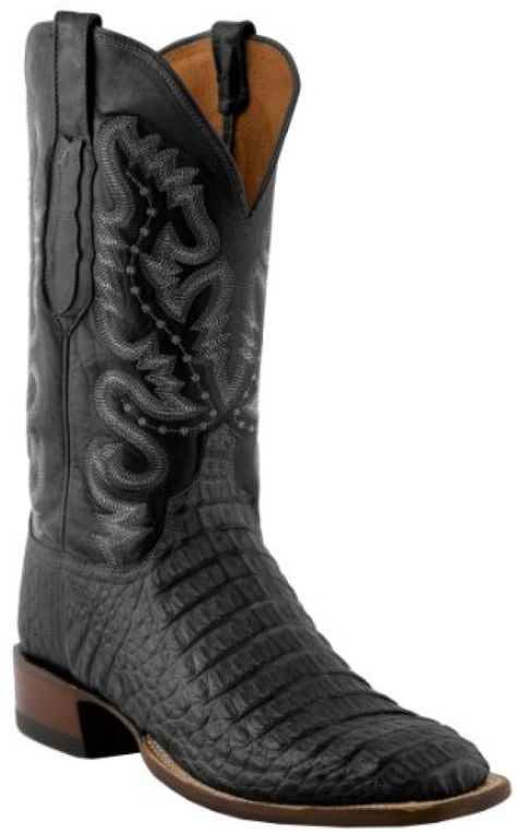 Lucchese C1065 Men’s Black Waxy Horn Back Caiman/Black Jurassic Goat Boots 10D-W8 - AuthenticBoots.Com | men's chelsea, chukka, riding, western boots and many more Lucchese Boots Mens, Caiman Crocodile, Lucchese Boots, Roper Boots, Boots Mens, Work Boots, Western Wear, Western Boots, Horn