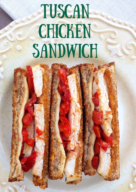 It only takes a few ingredients to make a sandwich worthy of your local deli. Try this Tuscan Chicken Sandwich recipe and save money on eating out. Tuscan Chicken Sandwich, Flavored Tortillas, Easy Lunches To Make, Cracker Bread, Make A Sandwich, Bacon Grill, Rice Paper Wrappers, Chicken Sandwich Recipe, Deli Cafe