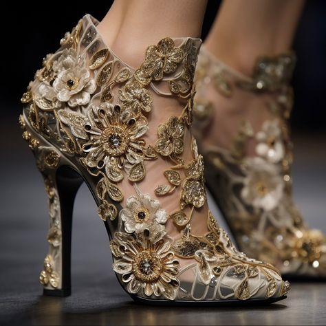 Haute Couture Gold Rococo collection of shoes. Design studio @varyalbrand Open for commissions Only digital… | Instagram Haute Couture Shoes, Rococo Shoes, Collection Of Shoes, Wedding Renewal Vows, Couture Shoes, Shoes Design, Wedding Vows, Crazy Shoes, Rococo