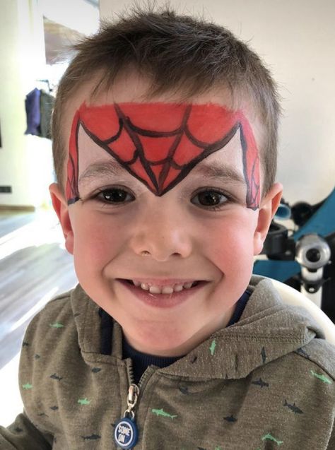 Spider Man Face Paint Easy, Kids Face Painting Easy, Spider Man Face Paint, Easy Face Painting Designs, Festival Face Paint, Face Painting For Boys, Spiderman Face, Halloween Makeup Diy, Festival Face