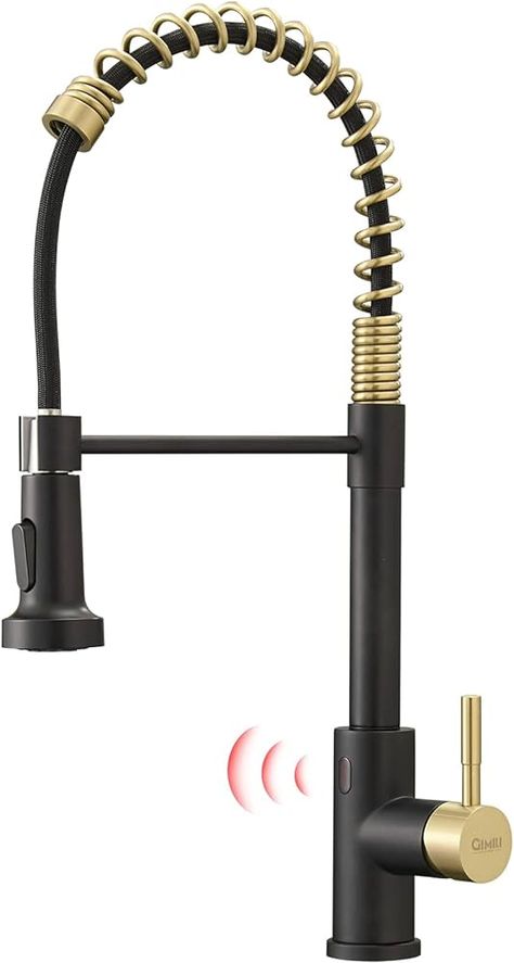 Single Kitchen, Gold Kitchen Faucet, Touchless Kitchen Faucet, Touchless Faucet, Spring Kitchen, Brass Kitchen Faucet, Black Kitchen Faucets, Gold Kitchen, Brass Faucet