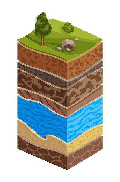 Vector showing soil layers of earth cros... | Premium Vector #Freepik #vector Layers Of Earth, Grass Tree, Sand And Gravel, Soil Layers, Cross Section, Soil Health, Education Poster, Vector Photo, Cartoon Styles