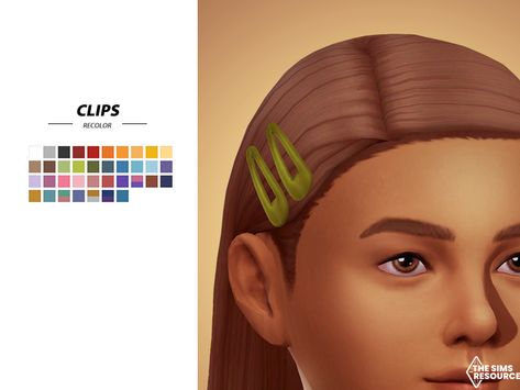 Sims 4 — Laura's hair and clip recolor (Set) by sehablasimlish — I hope you like it and enjoy it. Sims 4 Kids Hair, Aurora Hair, Sims 4 Cottage, Eva Hair, Red Hair Clips, Sims Four, Clip Hairstyles, Sims Hair, Best Sims