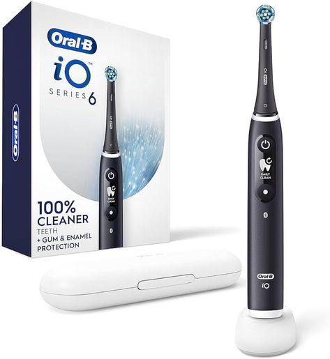 Oral-B iO Series 6 Electric Toothbrush with (1) Brush Head, Black ( Packaging May Vary ) : Amazon.ca: Health & Personal Care Toothbrush Accessories, Plaque Removal, Power Toothbrush, Black Packaging, Gum Care, Manual Toothbrush, Facial Cleansing Brush, Cleansing Brush, Electric Toothbrush