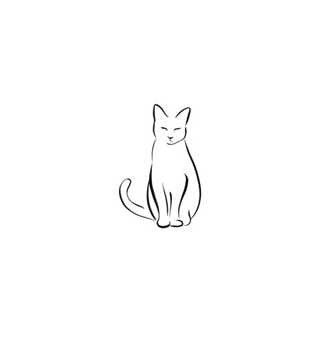 Minimal Cat Tattoo, Minimalist Cat Tattoo, Tattoo Gato, Cat Outline Tattoo, Darkside Tattoo, Cat Tattoo Ideas, Mama Tattoo, Cat Tattoo Simple, James Herriot