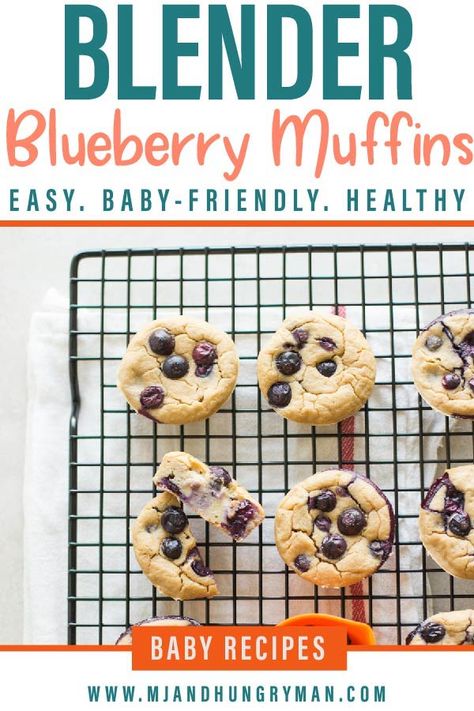 Looking for the perfect transition food from purees for your baby? Look no futher than these extremely nutritious, perfectly soft blueberry muffins! #transitionfood #babyfriendly #quickandeasyrecipes Blueberry Muffins For Baby, Toddler Muffins, Baby Muffins, Blender Muffins, Healthy Blueberry Muffins, Bland Food, Baby Led Weaning Recipes, Weaning Recipes, Healthy Blueberry