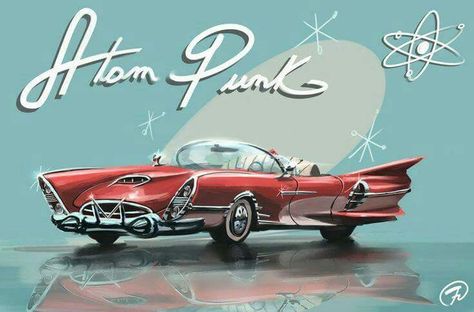 Atom Punk, Retro Futurism Art, Atomic Punk, Fallout Concept Art, Futurism Art, Fallout Art, Jet Age, Future Cars, Punk Aesthetic