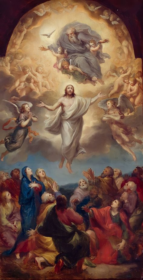 Jesus Ascension, Roman Catholic Art, Ascension Of Jesus, Catholic Wallpaper, Jesus Christ Painting, Church Pictures, Jesus Christ Artwork, 19th Century Paintings, Religious Paintings