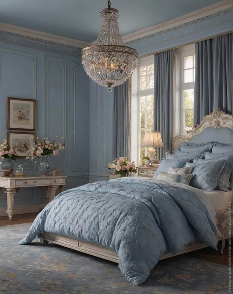 If you love the Bridgerton aesthetic, here are 17 must-see bedroom decor ideas inspired by the Brigderton colors and the Regency core trend. Ideas for: Bridgerton wallpaper, bridgerton season 3, regency core, regency core bedrooms, regencycore, grown woman bedroom ideas, moody vintage bedroom, moody romantic bedroom, girly pink bedroom, awesome bedrooms, fairy lights bedroom ideas, aesthetic bedroom ideas cozy, vintage modern bedroom, aesthetic bedroom inspo, regency era bedroom ideas. Romantic Luxury Bedroom, French Country Blue Bedroom, Blue Feminine Bedroom, French Inspired Bedroom Decor, Bridgerton Bedroom, Modern Bedroom Aesthetic, Bridgeton Aesthetic, Bedroom Ideas Moody, Aesthetic Bedroom Ideas Cozy