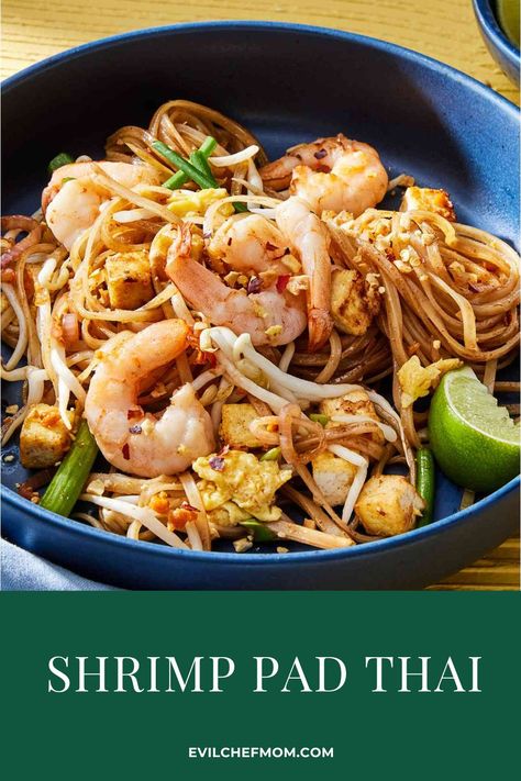 Shrimp Pad Thai Shrimp Pad Thai Recipe, Pad Thai Recipe Authentic, Stir Fry Wok, Shrimp Pad Thai, Rice Noodles Stir Fry, Thai Shrimp, Pad Thai Sauce, Thai Recipe, Pad Thai Recipe