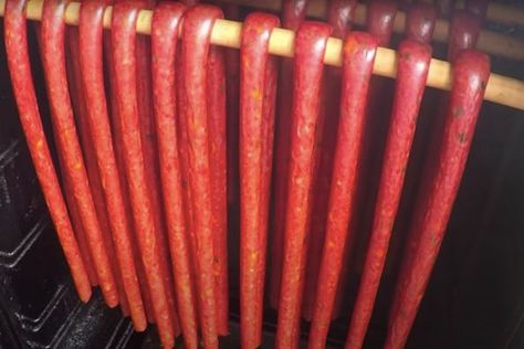 Venison Sticks Recipe, Venison Snack Stick Recipe, Beef Snack Stick Recipe, Beef Sticks Recipe, Venison Snack Sticks, Snack Stick Recipe, Meat Preservation, Deer Processing, Venison Jerky