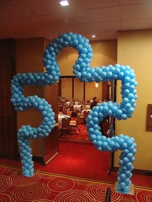 How would you make a puzzle piece balloon sculpture? Would I need aluminum rod?  👉 Click the image to find out! Adoption Shower, Sculpture Images, Puzzle Party, Adoption Party, Volunteer Appreciation, Balloon Sculptures, Puzzle Piece, Balloon Arch, Puzzle Pieces