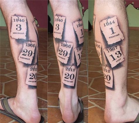 1 calendar_cards_by_laplastique Date Tattoo Ideas, Date Tattoo, Family Tattoos For Men, Tree Tattoo Men, Tattoo Diy, Family Tree Tattoo, Date Tattoos, Tattoos With Kids Names, Tattoo Inspiration Men