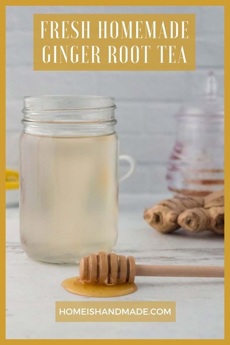 Ginger root tea is a delicious, lightly spiced drink that'll warm you up on cold days. It is soothing and invigorating at the same time. Simple to make, it has so many helpful qualities to help soothe upset stomachs and ease indigestion. It's been consumed for centuries and is coming back in a big way! Try it today and see what all the fuss is about! Ginger Cinnamon Tea, Homemade Ginger Tea, Ginger Root Tea, Ginger Tea Benefits, Ginger Honey Lemon, Health Benefits Of Ginger, Ginger Drink, Cinnamon Tea, Ginger Benefits