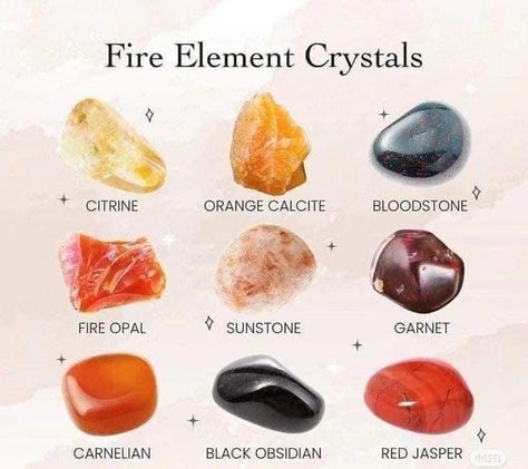 Fire Element Crystals, Earth Element Crystals, Fire Opal Meaning, Energy Stones Crystal Healing, Creation And Destruction, Larp Ideas, Gemstones Chart, Crystal Healing Chart, Healing Crystals For You