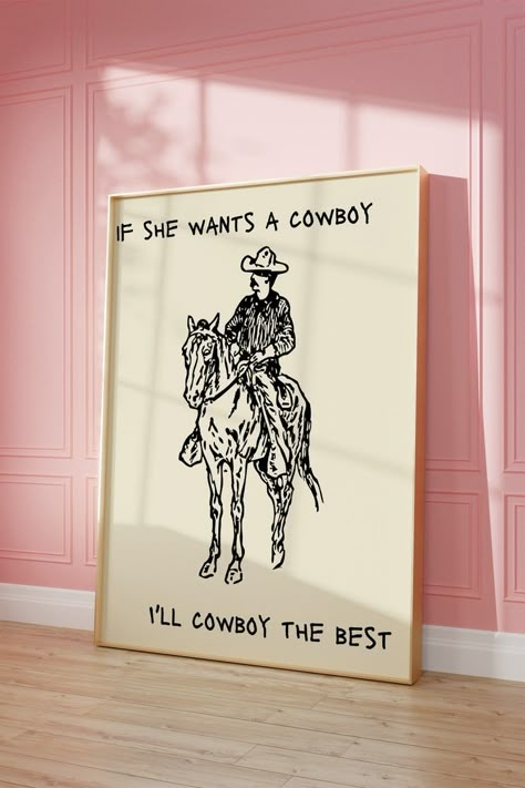 If She Wants A Cowboy Zach Bryan, Urban Western Decor, Western House Inspiration, Zach Bryan Canvas Painting, Girly Western Decor, Coastal Cowgirl Apartment Decor, Zach Bryan Decor, Zach Bryan Room Decor, Boho Cowgirl Bedroom