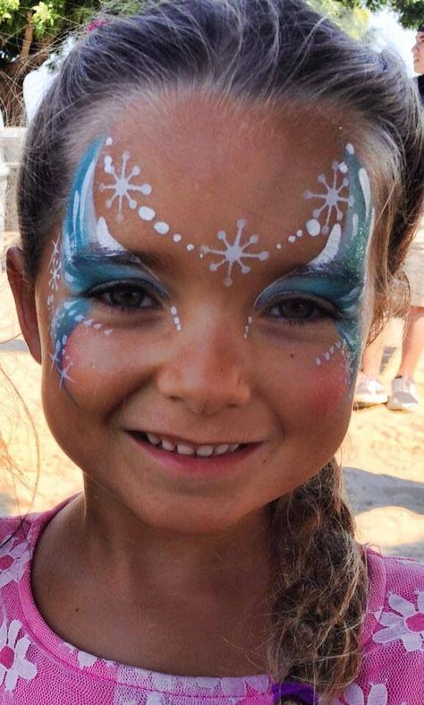 Frozen Face Painting, Frozen Face Paint, Princess Face Painting, Fairy Face Paint, Christmas Face Painting, Frozen Face, Girl Face Painting, Face Paints, Face Painting Easy