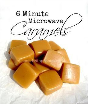 Homemade Caramel Candy, Caramels Recipe, Microwave Caramels, Caramel Toffee, Spend With Pennies, Caramel Candy, Caramel Recipes, Homemade Caramel, Homemade Candies