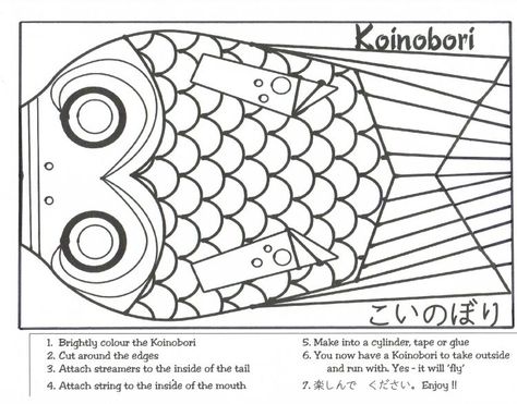 Children's Day Japan, Japanese Club, Kite Template, Kodomo No Hi, Culture Studies, Japan For Kids, Sakura Festival, Kites Craft, Asian Crafts