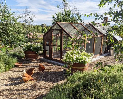 English Chicken Coop, Beautiful Chicken Run, Chicken Coop Aesthetic, Chicken Run Garden, Aesthetic Chicken Coop, Urban Chicken Coop, Backyard Chicken Coop, Chicken Fence, Cute Chicken Coops