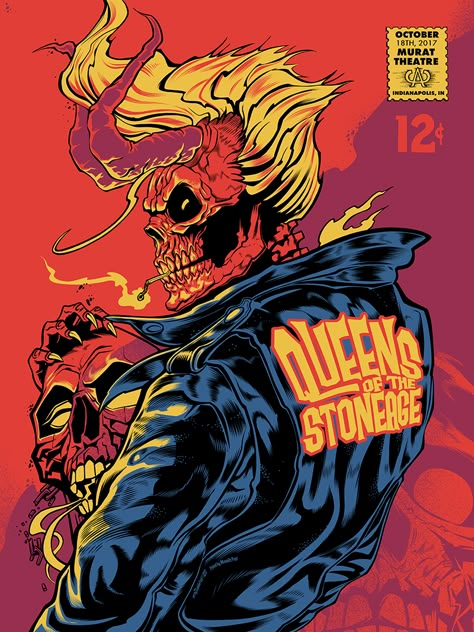 QotSA Queens of the Stoneage Gig Poster Baba Jaga, Rock Poster Art, Art Hippie, Punk Poster, Queens Of The Stone Age, Arte Punk, Gig Poster, Royal Blood, Psy Art