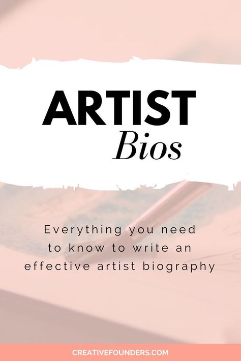 Artist Bios: Everything you need to know #artist #arteducation #sellart #sellartonline #artbiz Market Yourself, Art Biz, Art Advice, Sell My Art, Artist Business, Artist Biography, Artist Bio, Selling Art Online, Music Business