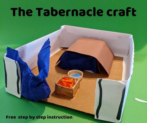 The Tabernacle Bible Craft for kids. Simple to make with household items. Free step by step instructions Moses Tabernacle Craft, Tabernacle Craft For Preschoolers, The Tabernacle Craft For Kids, Tabernacle Craft For Kids, Tabernacle Craft, Bible Archeology, Tabernacle Of Moses, Genesis Creation, Trueway Kids