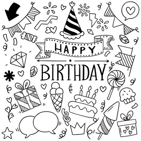 Save to Pinterest Post to Facebook Post to Twitter Send by Email Download JPG Preview Image Birthday Doodles Hand Drawn, Doodle Happy Birthday, Happy Birthday Mom Images, Birthday Doodles, Happy Birthday Doodles, Happy Birthday Calligraphy, Banner Doodle, Happy Birthday Drawings, Birthday Doodle