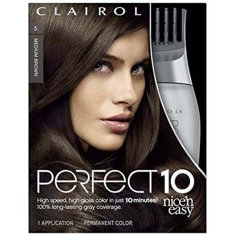 Clairol Perfect 10 By Nice 'N Easy Hair Color 005 Medium Brown 1 Kit (Pack of 2) * Want additional info? Click on the image. (This is an affiliate link) #HairColoringProducts Medium Ash Brown Hair Color, Medium Ash Brown Hair, Clairol Hair Color, Medium Brown Hair Color, Clairol Hair, Medium Ash Brown, Easy Hair Color, Hair Mascara, Ash Brown Hair Color