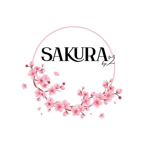 LOGO DESIGN SAKURA by Z CHERRY BLOSSOM Blossom Logo Design, Cherry Blossom Logo, Skincare Brand Logo, Sakura Logo, Japanese Spa, Boba Shop, Cherry Blossom Japan, Japan Sakura, Theme Words