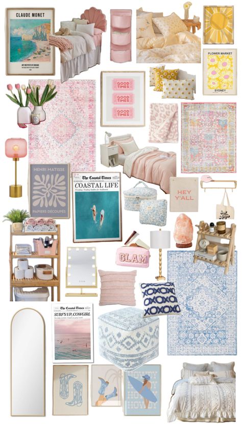 Boarding School Dorm Room Aesthetic, Cute College Dorm Ideas, College Room Ideas, Uni Dorm Aesthetic, College Dorm Decor, College Bedroom Decor, Pink Dorm Rooms, Pink Dorm, Dorm Room Styles