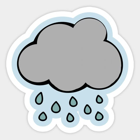 Rainy Cartoon, Gray Stickers, Cloud Sticker, Rainy Stickers, Rain Sticker, Clouds Stickers Aesthetic, Weather Stickers Free Printable Planner, Midnight Rain Sticker, Artemis Art