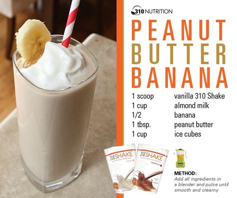 JWOWW - Peanut Butter Banana Shake 310 nutrition (jennie's baby weight loss diet) #weightloss Nutrition Shake Recipes, 310 Nutrition Recipes, 310 Nutrition Shake, 310 Shake Recipes, Jenni Farley, 310 Nutrition, Herbalife Shake Recipes, Banana Shake, Herbalife Shake