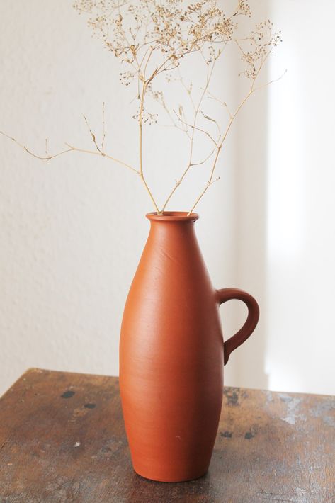 Terracota Vase, Ceramic Cutlery, Terracotta Vase, Diy Ceramic, Eco Friendly Decor, Clay Vase, Art Collage Wall, Clay Pots, Ceramic Vase