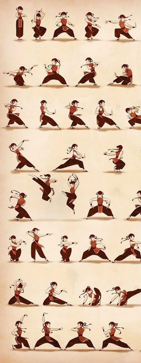 Waterbending Scroll, رسم كاريكاتير, Trening Sztuk Walki, Martial Arts Techniques, Pencak Silat, Martial Arts Training, Anatomy Poses, Gesture Drawing, Animation Reference