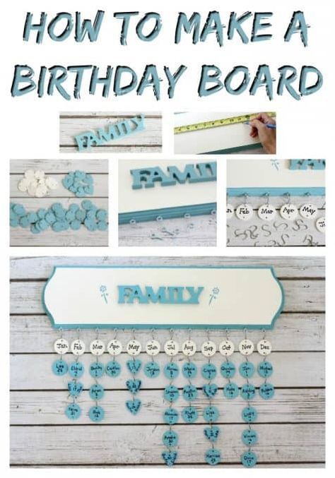 This Birthday Board makes the perfect DIY gift for someone you love! Birthday Board Diy, Family Birthday Calendar, Family Birthday Board, Anniversaire Diy, Get Gift Cards, Board For Kids, Birthday Crafts, Birthday Calendar, Family Birthday