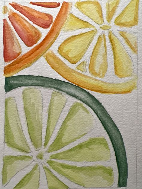 Limes Drawing, Watercolor Art Idea, Orange Drawing, Art Idea, Citrus Fruit, Drawing Painting, Watercolor Art, Contemporary Rug, Sketch Book