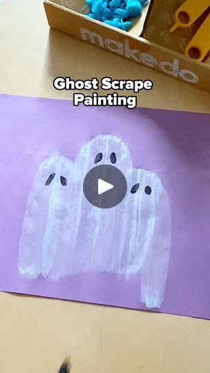 4.4K views · 11 comments | Ghost Scrape Paint Art with Makedo 👻  Hit save to “boo” it yourself and try this at home! 😉  Thanks @aplaywego for sharing your ghoulish spooky season craft with us:  “We didn’t have a squeegee but we had cardboard!!! So we grab our cardboard construction tools and made scrapers for our first attempts at scrape painting! We also used construction paper, white acrylic paint, and a black marker for our not-too-spooky art 🖼️”  #mymakedo #spookyseason #stemtoys #halloween #booityourself #diy #activityforkids #kidscrafts #art #openendedtoys #homeschoolactivities #halloweencrafts #halloweenart #preschoolactivities #kidsart #easyart | Makedo | zoesugg · Original audio Season Craft, Cardboard Construction, Scrape Painting, Spooky Art, Open Ended Toys, Ghost Face, Construction Tools, White Acrylic Paint, Homeschool Activities