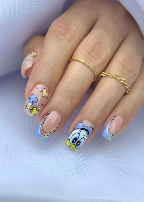 Character Nails, Cute Pedicures, Pop Art Nails, Lilac Nails, Nails Fun, Nail Drawing, Manicure Inspiration, Anime Nails, Nail Art Disney