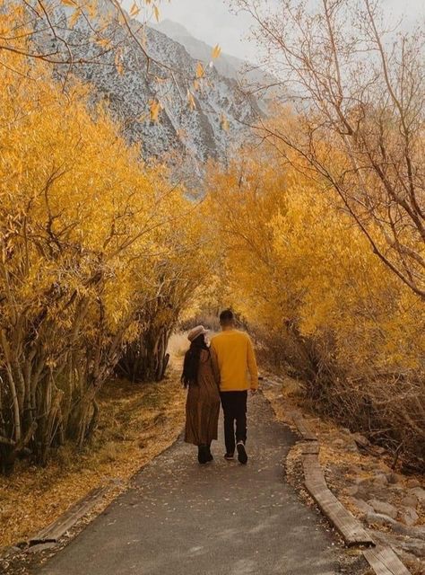 Fall Theme Engagement Photos, Couple Autumn Photography, Fall Engagement Pictures Champagne, Fall Nature Engagement Photos, Fall Leaves Engagement Photos, Couple Autumn Aesthetic, Late Fall Engagement Photos, Autumn Engagement Shoot, Fall Engagement Photo Inspiration