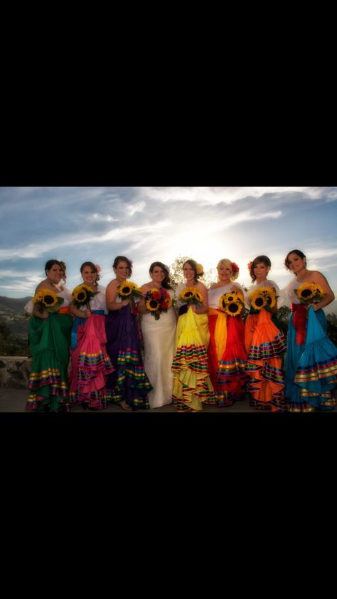 Mexican wedding Traditional Mexican Bridesmaid Dresses, Mexican Wedding Bridesmaids, Mexican Bridesmaid Dresses, Mexican Style Wedding, Charro Wedding, Mexican Theme Wedding, Mexican Quinceanera, Mexican Themed Weddings, Mexican Wedding Dress