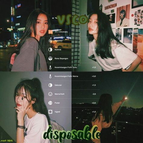 Cool Vsco Edits, Disposable Effect Vsco, Disposable Camera Aesthetic Vsco, Photo Edit Recipes, Vsco Photo Filters, Ig Vintage Filter, Disposable Vsco Filter, Disposable Photo Edit, Photo Filter Lightroom