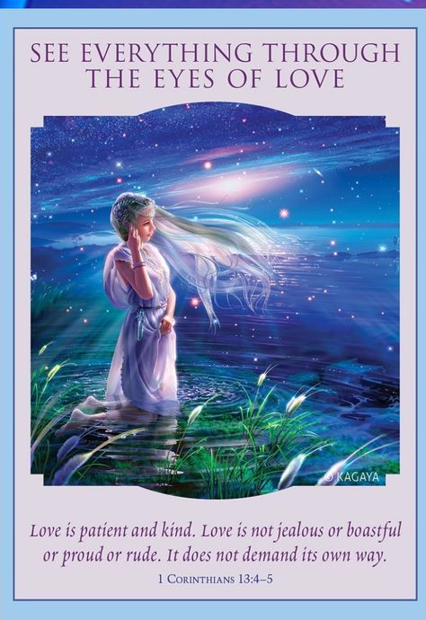 Love & Light Oracle ~Doreen Virtue ~ See everything through the eyes of Love 💖.. Love is patient and kind Love is not jealous or boastful proud or rude ,It does not demand its own way 😇 #oracle #oraclecards #love #divineguidance #mindfulness Doreen Virtue Angels, Eyes Of Love, Love Spirituality, Archangel Prayers, Angel Tarot Cards, Healing Angels, Angel Tarot, Angel Signs, Angel Oracle Cards