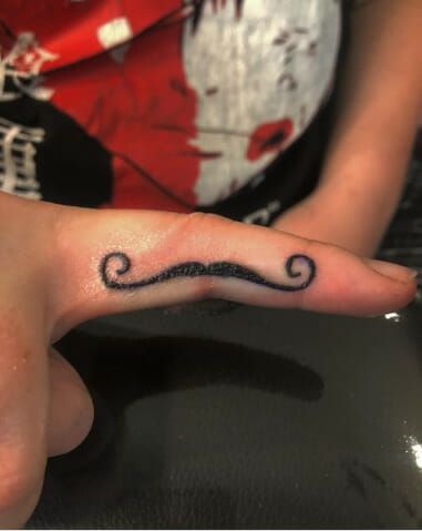 Mustache Elegant Finger Tattoo Women Mustash Tattoo Finger, Mustache Finger Tattoo, Finger Tattoos Women, Elegant Finger Tattoos, Mustache Tattoo On Finger, Middle Finger Tattoo, Mustache Tattoo, Middle Finger Tattoos, Finger Tattoo Designs