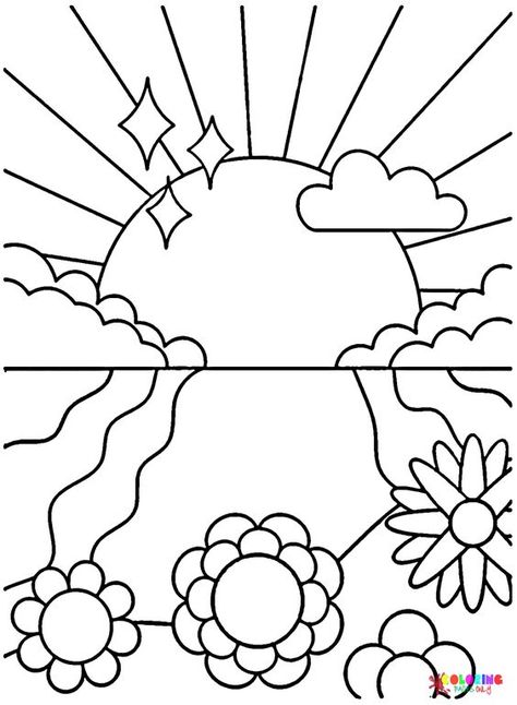 Hippie Sun and Flowers Coloring Page - Free Printable Coloring Pages Coloring pages for kids #coloringpagesforkids Coloring page for kids #coloringpageforkids Kids coloring page #kidscoloringpage 9.712 Two Groovy Coloring Pages, Sun And Flowers, Hippie Sun, Coloring Pages Nature, Farm Animal Coloring Pages, Flowers Coloring, Valentine Coloring Pages, Estilo Hippy, Easy Coloring